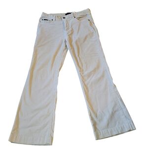 C'est Toi Denim Corduroy Pants Size 9 Cream Straightleg 5 Pocket